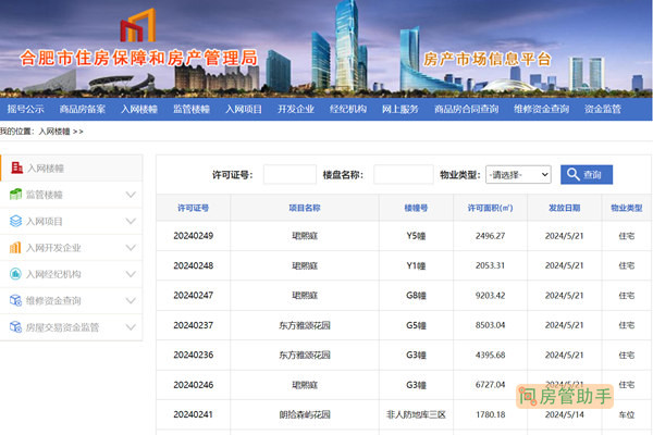 合肥市商品房预售许可证查询系统