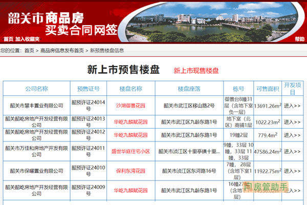 韶关市商品房预售许可证查询网