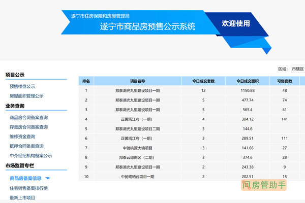 遂宁市房管局查询房产信息网