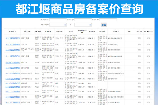 都江堰市商品房备案价查询平台