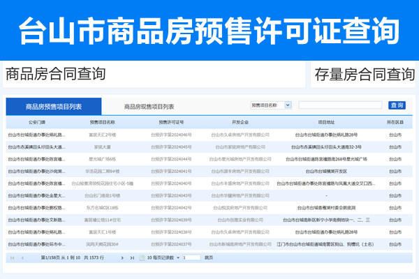 台山市商品房预售许可证查询网