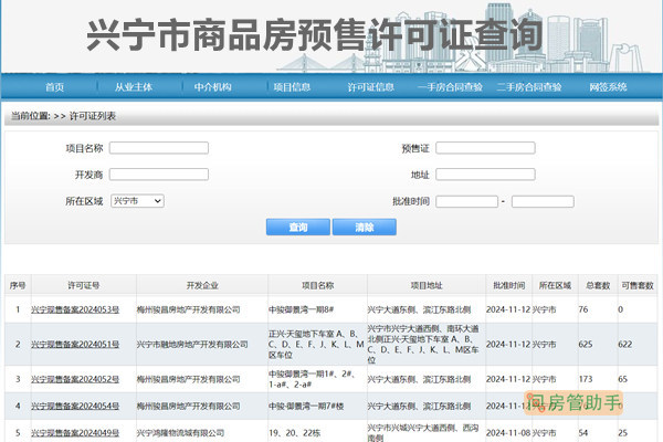 兴宁市商品房预售许可证查询网