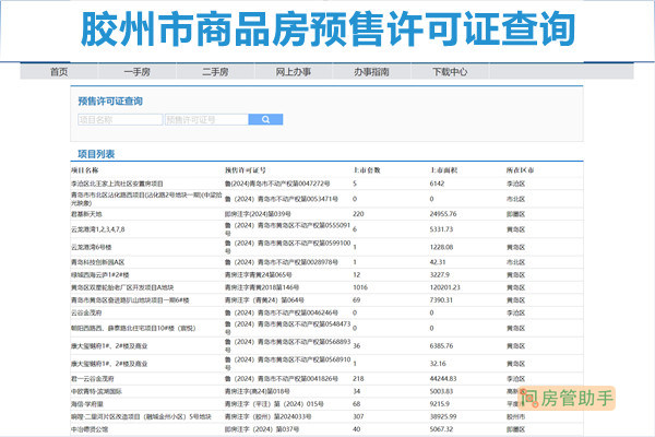 胶州市商品房预售许可证查询网