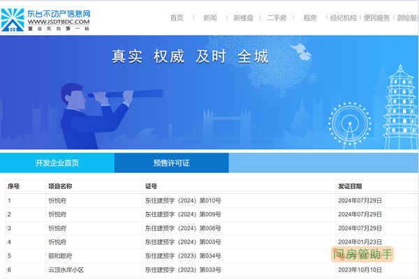 东台市商品房预售许可证查询网